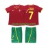 Camisola Portugal FIGO 7 Retro Criança Equipamento Primeiro 2002 Manga Curta